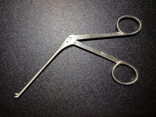 Photo of Aesculap MA695R Pediatric Blakesley Thru-Cut Forceps, ANG, 2.5mm
