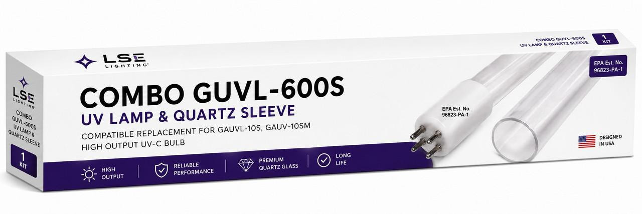 Combo GUVL-600S UV Lamp & Quartz Sleeve | Intended for GAUVL-10S