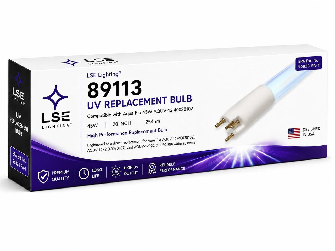 89113 UV Lamp Compatible with Aqua Flo 45W AQUV-12 40030102