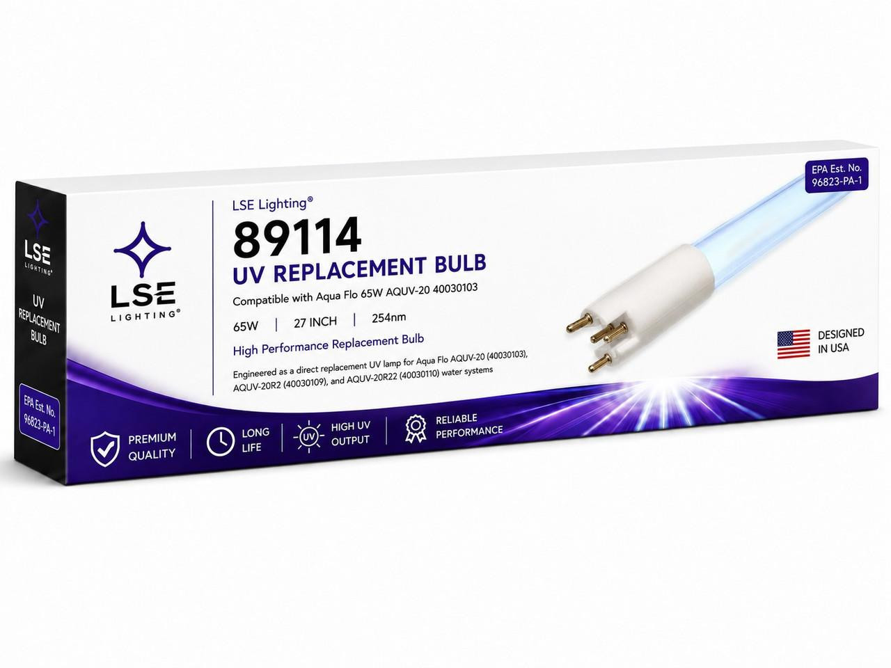 89114 UV Lamp Compatible with Aqua Flo 65W AQUV-20 40030103