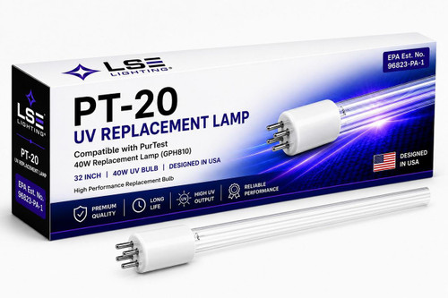 LSE Lighting PurTest PT-20 Compatible UV Bulb – 40W Replacement Lamp (GPH810) Designed in USA 