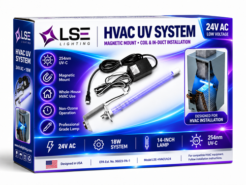 Product image of 24V HVAC UV-C Air Purification System – Magnetic In-Duct UV Light