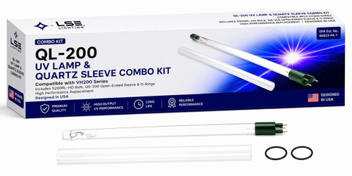 LSE Lighting QL-200 UV Lamp/Quartz Sleeve Combo Kit for VH200 Series 