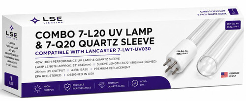 LSE Lighting Combo 7-L20 UV Lamp and 7-Q20 Sleeve for Lancaster 7-LWT-UV030 