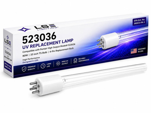 LSE Lighting 523036 UV Lamp 80W compatible with Pentair High Output Model# 522636 