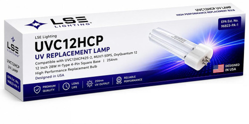 LSE Lighting UVC12HCP UV Lamp Compatible with UVC12HCP425-2 MUV7-50PS OxyQuantum 12 