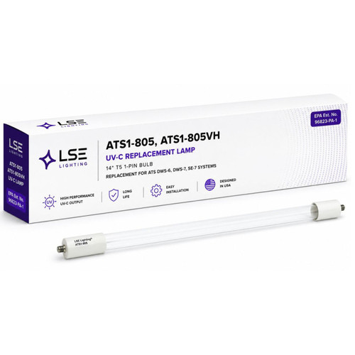 LSE Lighting ATS1-805, ATS1-805VH UV-C Lamp – 14" T5 1-Pin Bulb – Fits DWS-6, DWS-7, SE-7 