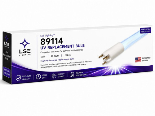 LSE Lighting 89114 UV Lamp Compatible with Aqua Flo 65W AQUV-20 40030103 | Designed in USA 