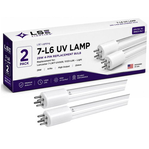 LSE Lighting 7-L6 UV Lamp (2 Pack) – 29W 254nm UV-C Replacement Bulbs for Lancaster 7-LWT-UV009 