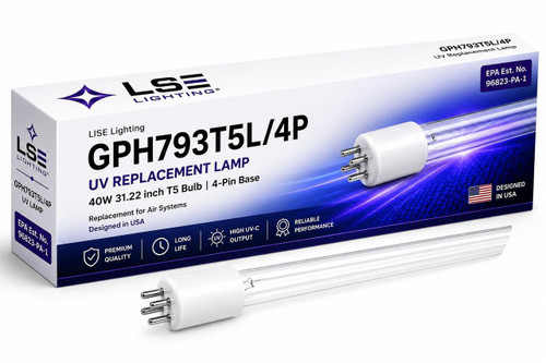 LSE Lighting GPH793T5L 39W Preheat UV Germicidal Tube Lamp 4-Pin Base 