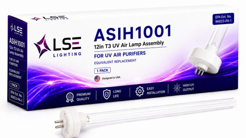 LSE Lighting 12" UV Lamp Assembly Intended for UltraMAX AS-OH-1001, ASOH1010, AS-IH-1001 – Includes Lamp & Quartz Sleeve – Designed in USA 