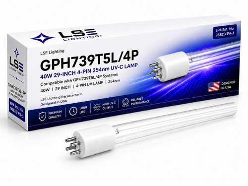 LSE Lighting GPH739T5L/4P UV-C Bulb – 4-Pin Base Germicidal Lamp 