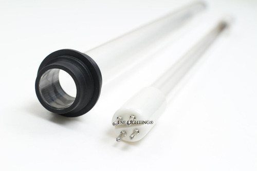 Product image of LSE Lighting Combo Package – UV Bulb 12974 & Quartz Sleeve 12984 for Danner Pondmaster 40W UV Sterilizer, 254nm UVC, 12,000 Hour Super Life