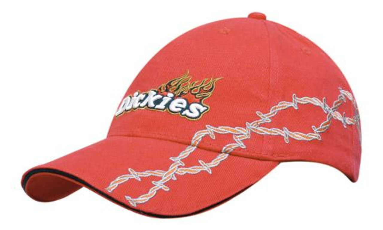 Brushed Heavy Cotton with Sandwich Barbed-Wire Embroidery