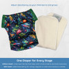 EcoAble 3-in-1 Hybrid Cloth Diaper - Reusable Training Pants or Reusable Swim Diaper, Baby to 10 Years