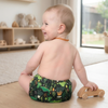Soft reusable cloth diaper cover with double PUL waterproof layer and adjustable snap fit