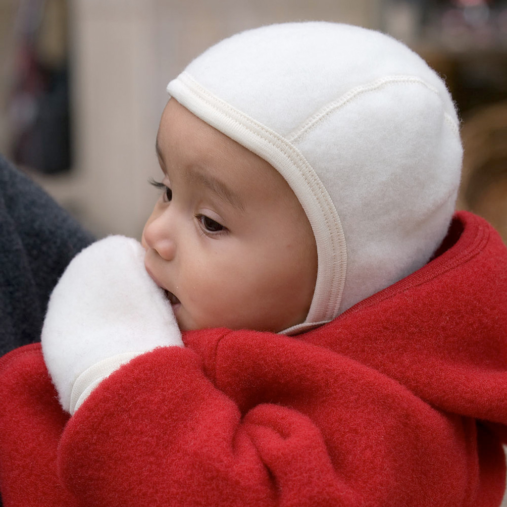 Engel - Newborn Baby Bonnet: Infant Ear Protection Hat Pilot Cap, 0-6 months, Organic Merino Wool Fleece