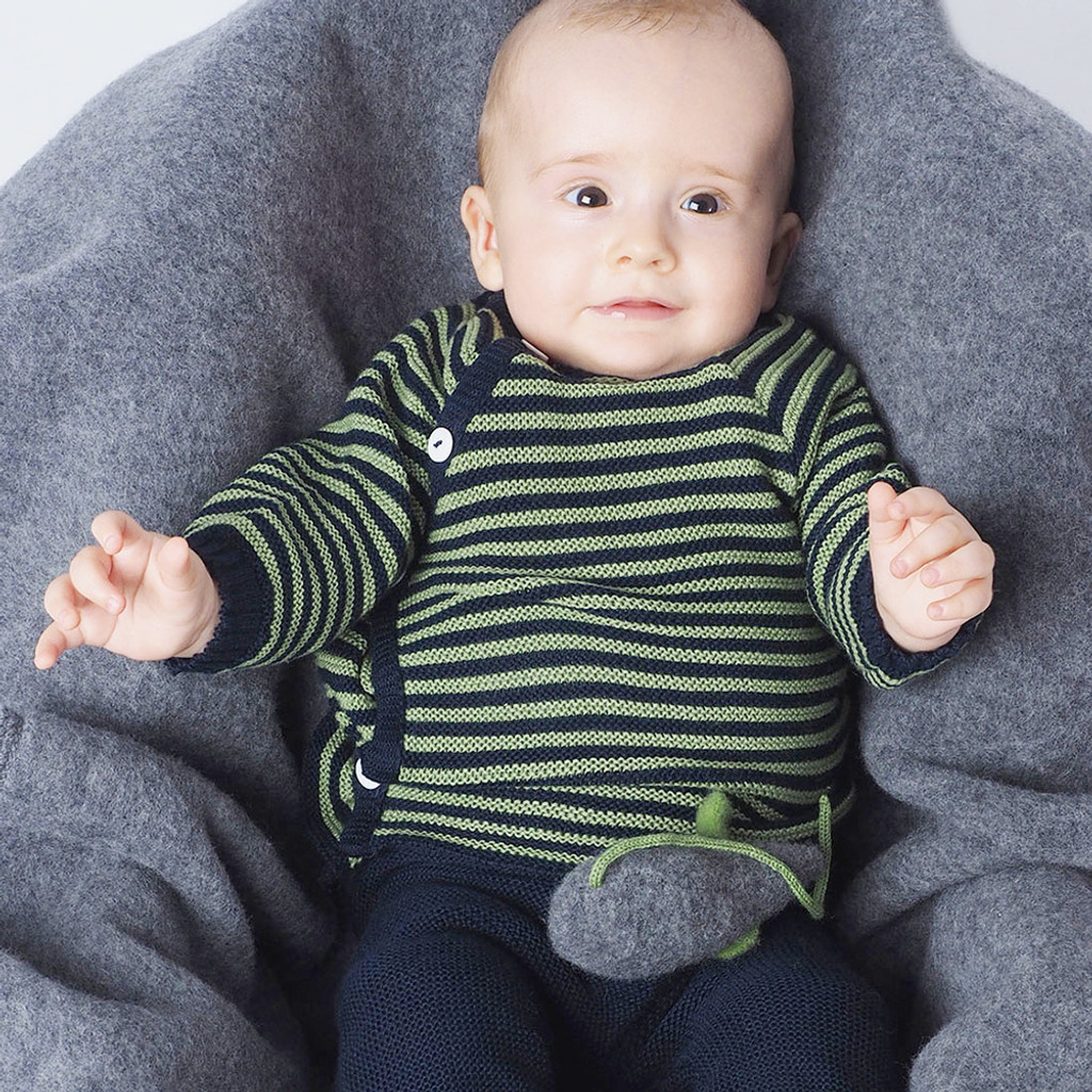 REIFF - Baby Boys and Girls Thermal Cardigan, 100% Organic Merino Wool, Sizes 3-24 Months