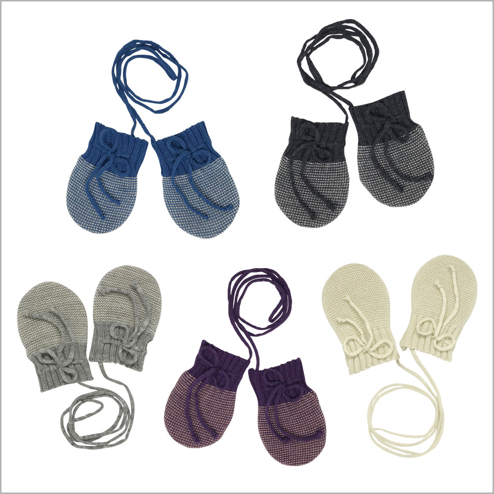 DISANA Baby Thumbless Thermal Mittens, 100 Organic Merino Wool, Newborn 6 Months