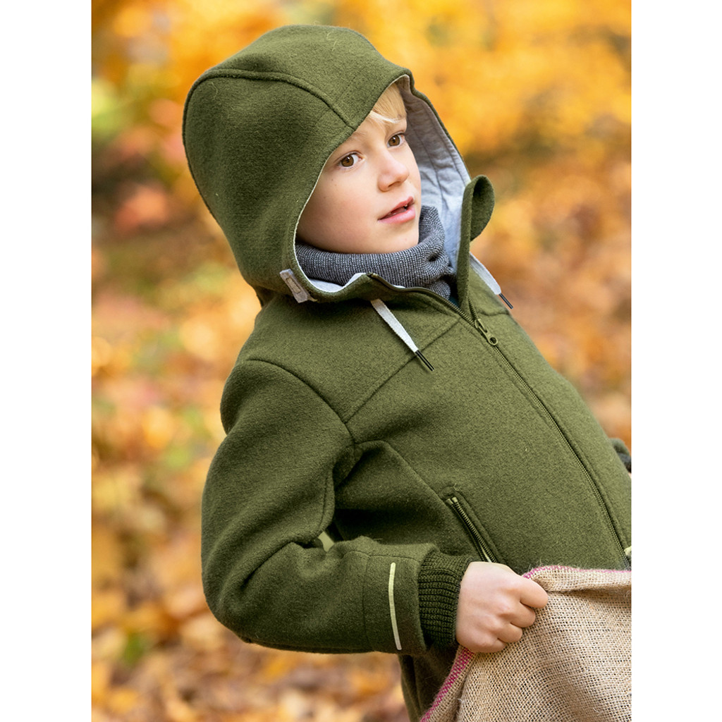 DISANA - Kids' Wool Jacket: Warm Outdoor Coat with Hood, 100