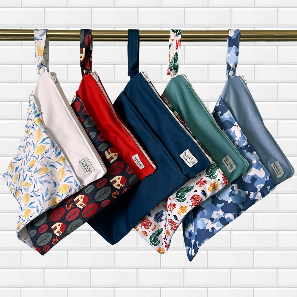 Ecoable Wet Dry Bag 12x14 Travel Organizer for Diapers, Toiletries