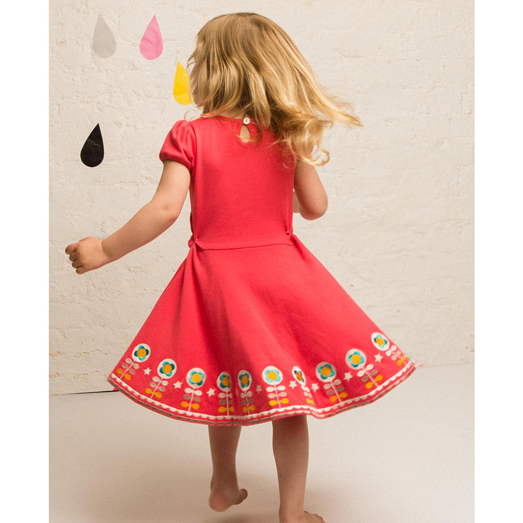 Little Green Radicals - Little Girls' Summer Dress with Embroidery, 100% Organic Cotton, Sizes 6 Months-7 Years