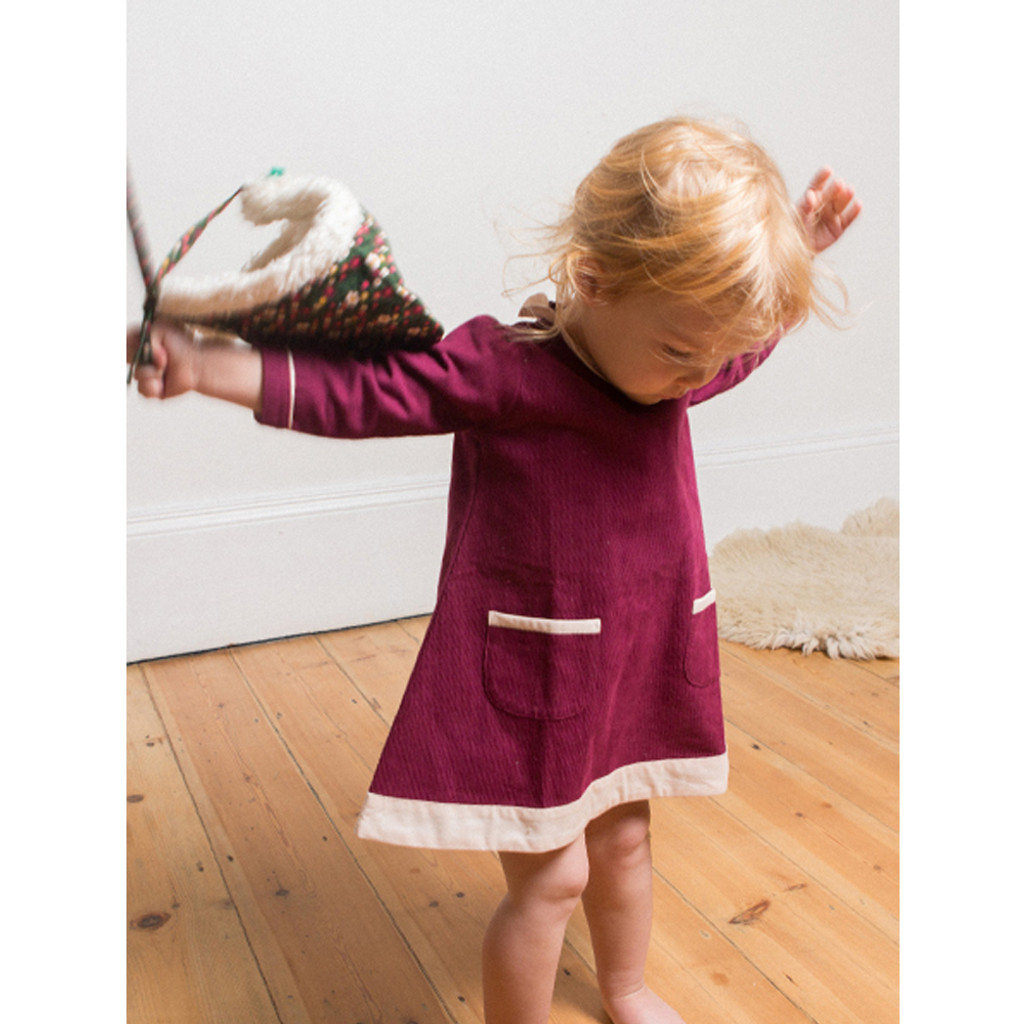 Little Green Radicals  - Little Girl's Corduroy Tunic Dress, 100% Organic Cotton