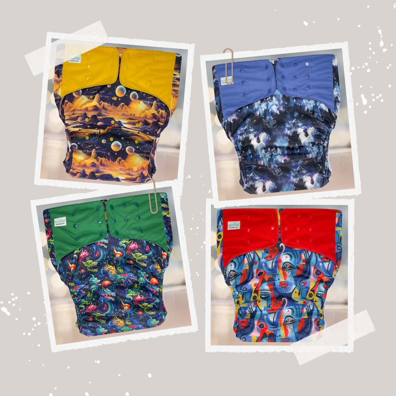 7 Bold New Patterns for EcoAble Adult Cloth Diapers: Diaper Cover 2.0 & Pocket Diaper 2.0