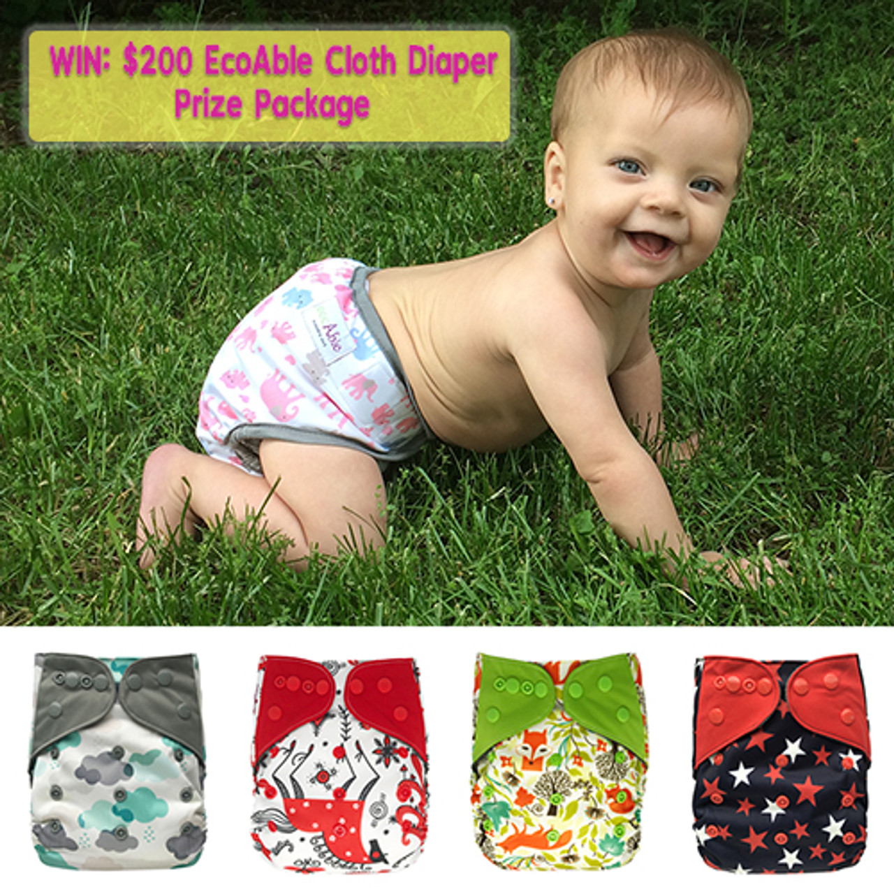 Giveaway: $200 EcoAble Cloth Diaper Prize Package