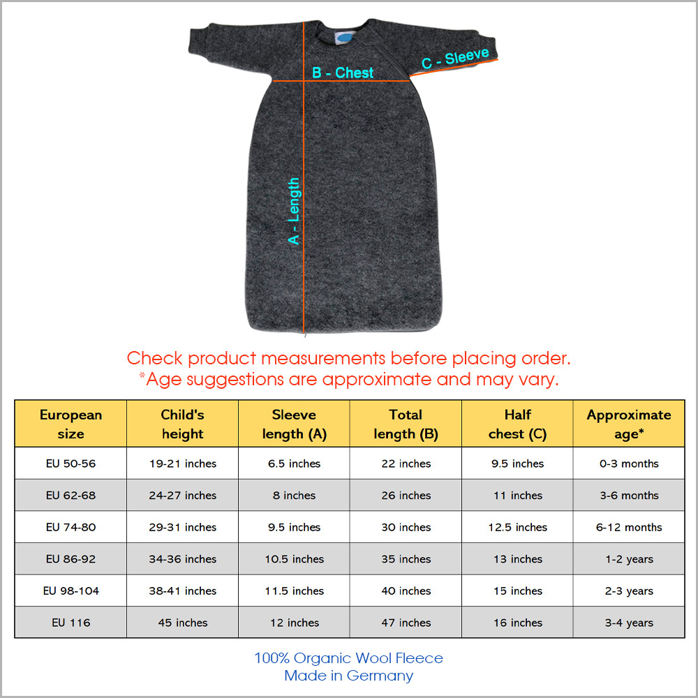 Reiff Baby Toddler Winter Wearable Blanket with Sleeves, 100 Organic