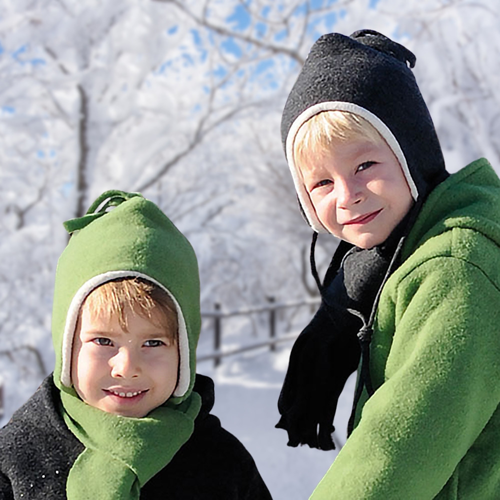 Kids Wool Fascinator Children's Hat Scarf Gloves Three-piece Set