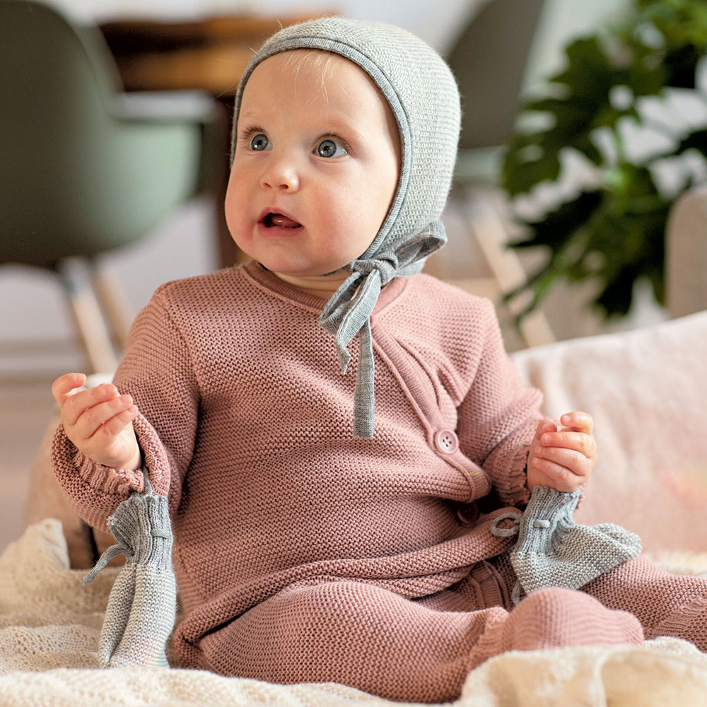 Disana Baby Guanti In Pura Lana Merino Biologica – Realizzati In Germania – Senza Pollice Con Cordino – Morbidi E Caldi Per Neonati – Certificato GOTS