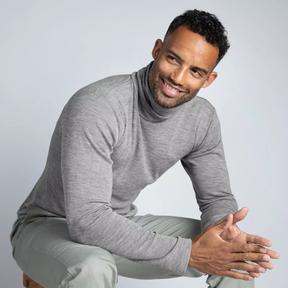 Engel Men's Merino Wool Silk Turtleneck Base Layer | Long Sleeve