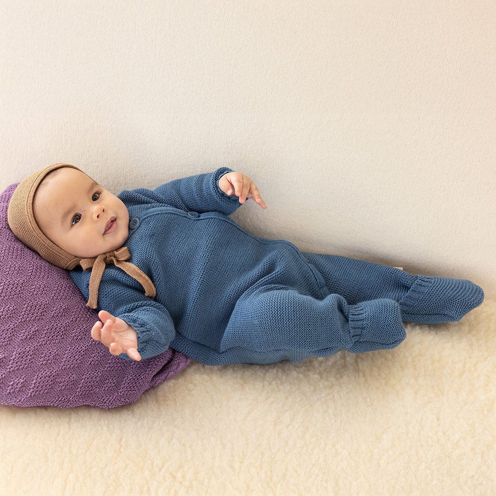 Disana Organic Merino Wool Baby Coverall Thermal Knit Jumpsuit