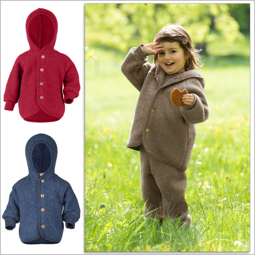 ENGEL - Kids Coverall Romper with Hood, 100% Organic Boiled Wool