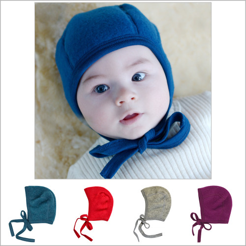 Engel - Newborn Baby Bonnet: Infant Ear Protection Hat Pilot Cap, 0-6 months, Organic Merino Wool Fleece