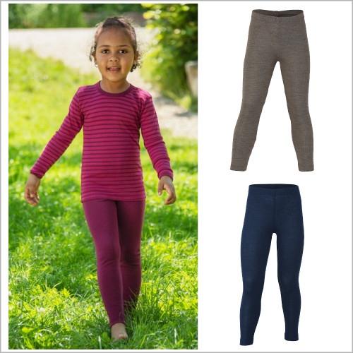 ENGEL - Kids Thermal Underwear Leggings: Base Layer Long Johns Lounge Pants, Organic Merino Wool and Silk, 2-15 years