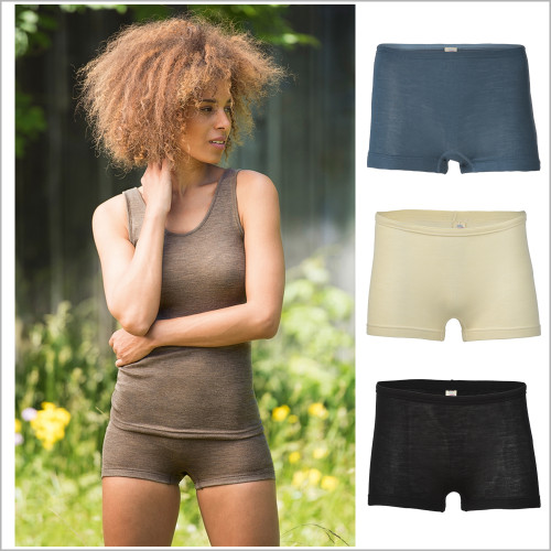 Engel - Women’s Thermal Underwear Boy Shorts, Moisture Wicking 70% Merino Wool 30% Silk