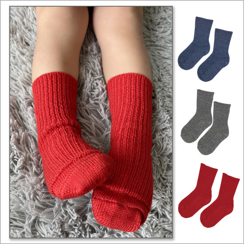Hirsch Natur - Kids Wool Socks: 3-pack 100% Organic  Wool Socks for Girls and Boys, Size Baby – 8 Years