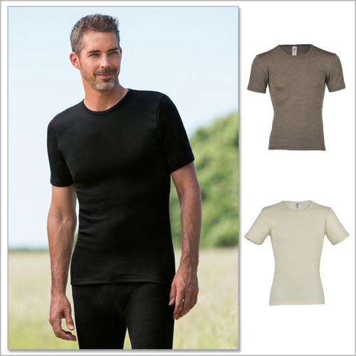ENGEL - Men's Thermal Underwear Base Layer T-Shirt, 70% Organic Merino Wool 30% Silk