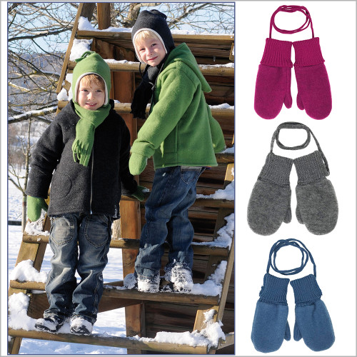 Reiff - Toddler and Kids Mittens, 100% Organic Merino Wool, 3 Months - 6 Years