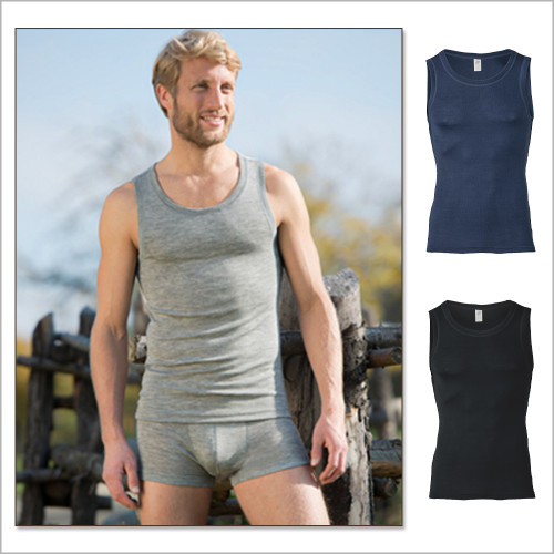 ENGEL - Men's Thermal Underwear, Base Layer Sleeveless Top, 70% Organic Merino Wool 30% Silk