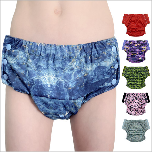 ECOABLE - Special Needs Big Kids' Protective Briefs, Pull-on Cloth Diaper for Incontinence and Bedwetting, Age 6-16 Years