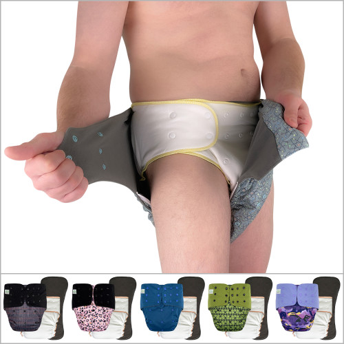 ECOABLE - Adult Nighttime Diaper Set - Incontinence Protective Briefs with Fitted and Insert for Special Needs Teens, Men and Women