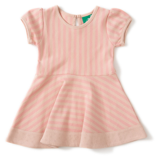 LITTLE GREEN RADICALS - Little Girls' Summer Dress Short Sleeve, 100% Organic Cotton