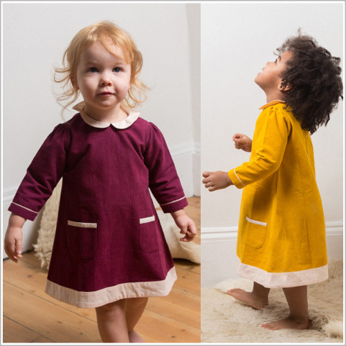Little Green Radicals  - Little Girl's Corduroy Tunic Dress, 100% Organic Cotton