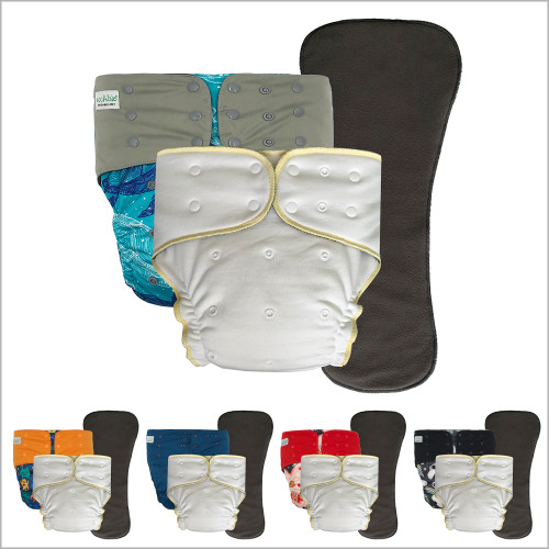 EcoAble - Adult Nighttime Diaper Set: Washable Incontinence Special Needs Day or Night Diaper for Women, Men and Big Kids