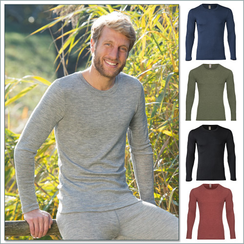 Men's Thermal Underwear Base Layer Short Sleeve Top, 70% Organic Merino  Wool 30% Silk