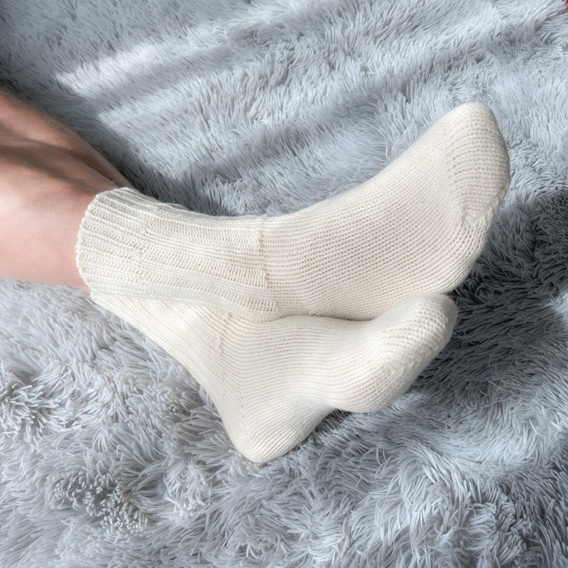 Hirsch Natur - 100% Organic Virgin Wool Thick Socks, Sizes 6-11.5 for Men and Women