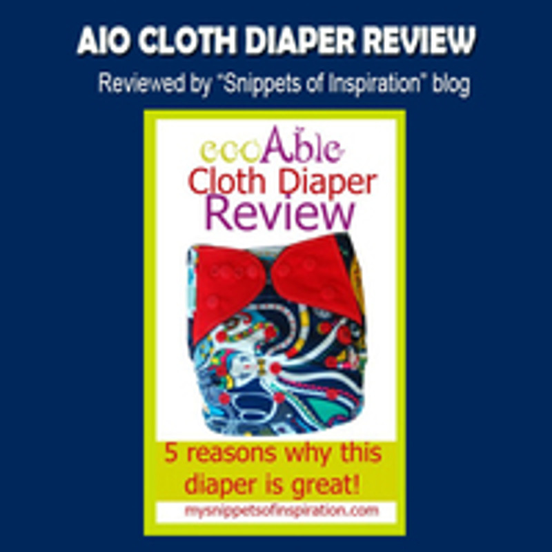 Review & Giveaway: All-in-one Cloth Diaper & Charcoal Bamboo Insert, hosted by "Snippets of Inspiration" blog